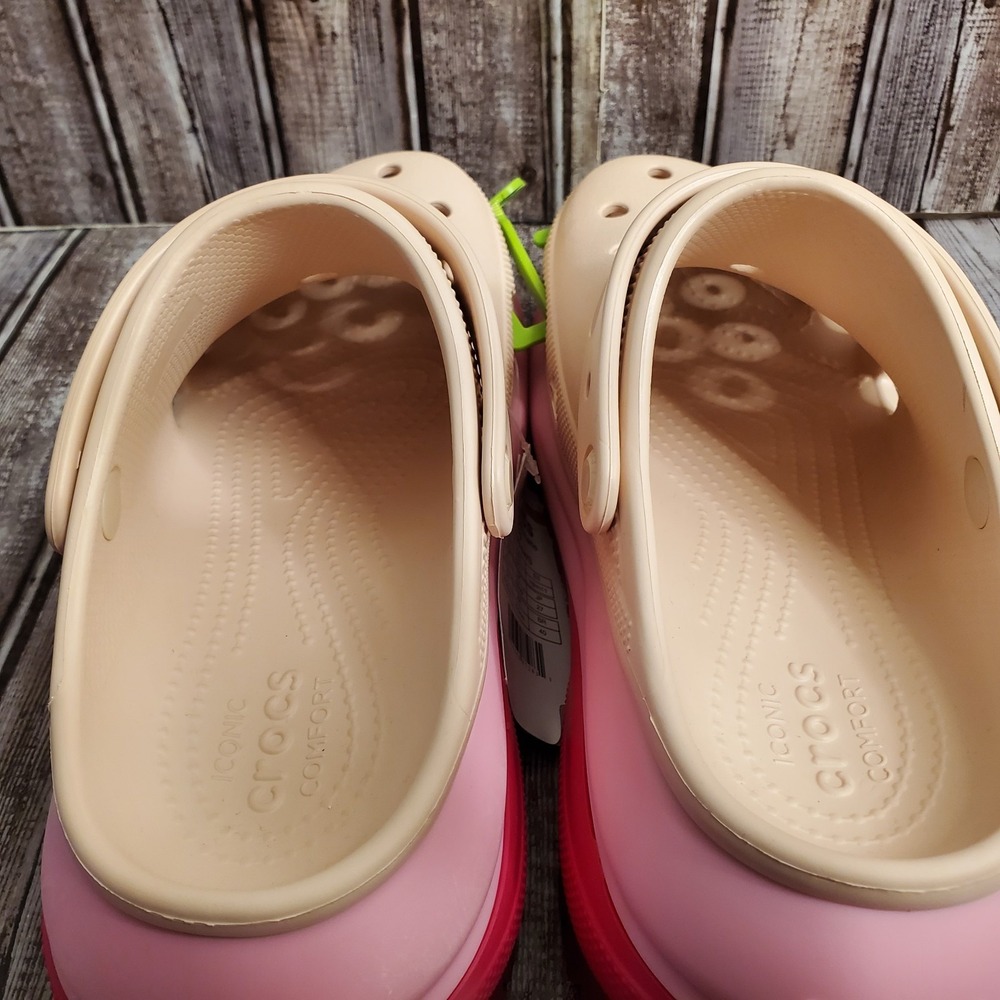 Crocs Mega Crush Matte Platform Clogs 210749-209 Womens 11 Mens 9 Beige Pink - Picture 8 of 12